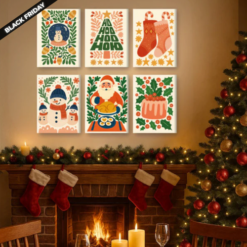6-Piece Paint-by-Numbers Set – "Ho Ho Ho"🎅