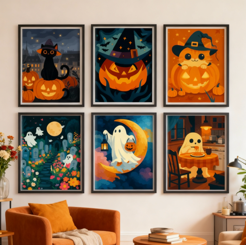 6-Piece Paint-by-Numbers Set – “Halloween Pumpkin” 🎃