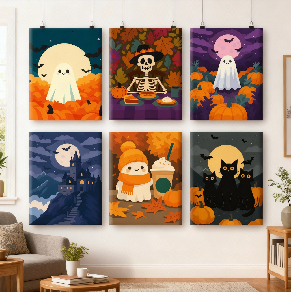 6-teiliges Malen-nach-Zahlen-Set „Halloween is coming“ 🎃