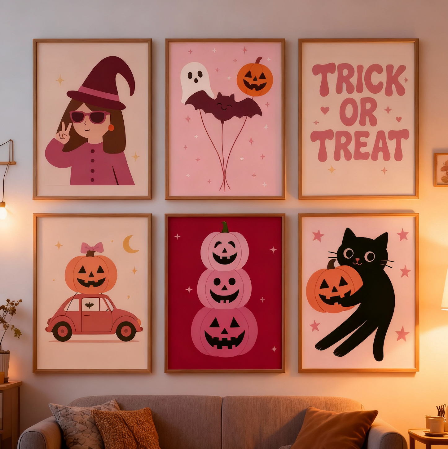 6-teiliges Malen-nach-Zahlen-Set „Pinkoween“