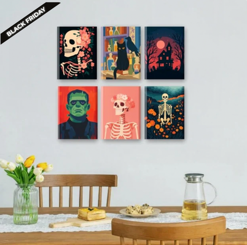 6-Piece “Halloween Spirit” Paint-by-Numbers Kit 🎃