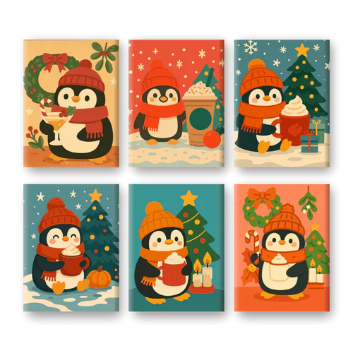 6-Piece Paint-by-Numbers Set – “Penguin” 🐧