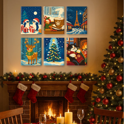 6-Piece Paint-by-Numbers Set – “Christmas Magic” 🎄
