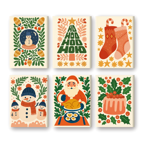 6-Piece Paint-by-Numbers Set – "Ho Ho Ho"🎅