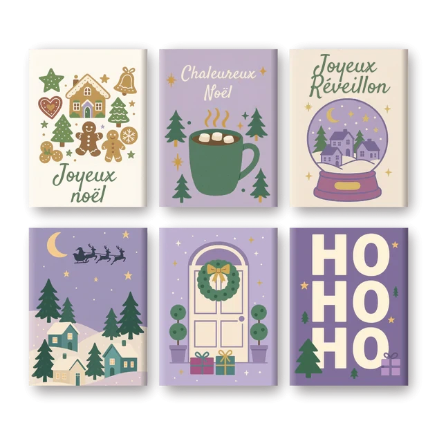 6-teiliges Malen-nach-Zahlen-Set „Gemütliche Weihnachten“ 🎄