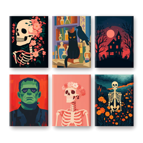 6-Piece “Halloween Spirit” Paint-by-Numbers Kit 🎃